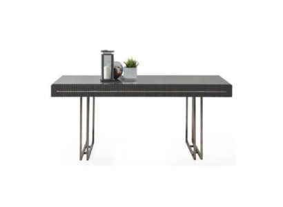 Tavolo da pranzo moderno in legno grigio per sala da pranzo.