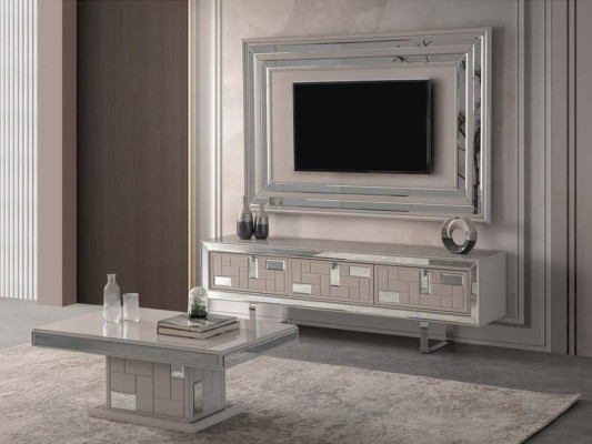 Tavolino da caffè in legno bianco di lusso