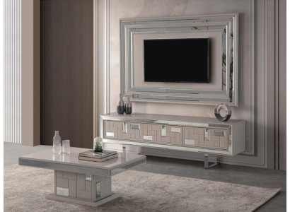 Tavolino da caffè in legno bianco di lusso