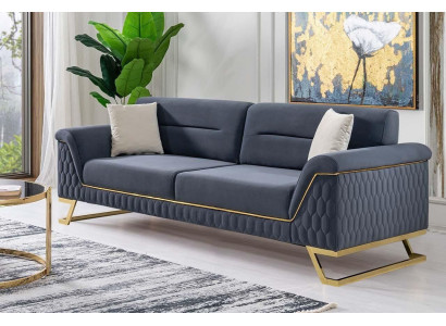 Soggiorno blu Set di divani angolari di design Divano di lusso Sedia moderna