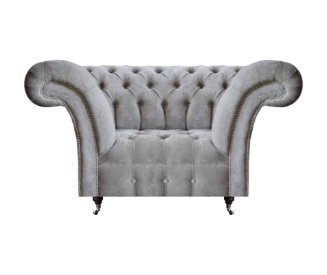 Poltrona imbottita di lusso per soggiorno in tessuto nero, nuova poltrona Chesterfield.