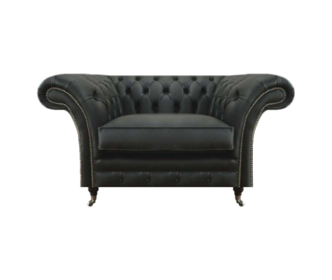 Moderno divano Chesterfield in tessuto per il soggiorno con sedili imbottiti.