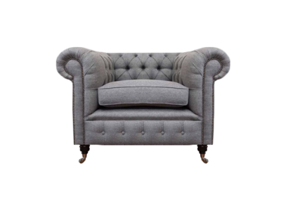 Sedia da soggiorno lusso imbottita stoffa Chesterfield tessuto seduta nuova arredamento.