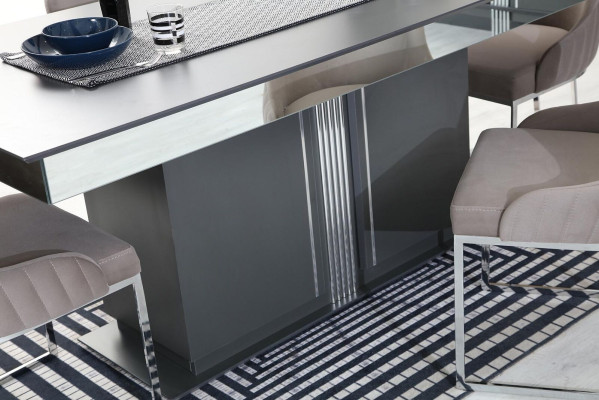 Mobili da sala da pranzo di design Tavolo da pranzo lussuoso Sedie Credenza Set 7 pezzi