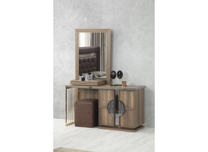 Set da camera da letto elegante con tavolo trucco di lusso e design con specchio nuovo