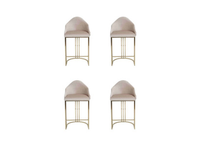 Elegante Tavolo da pranzo 4 sedie Beige Sedia a braccioli Mobili Arredamento Cuscino per sedie