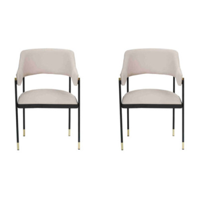 Sedia Sedia da pranzo 2x Sedie Sedia da cucina Bianca Poltrona di lusso moderna