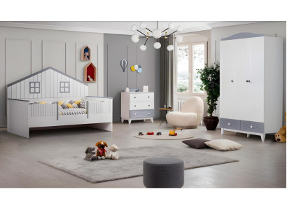 Camera dei bambini Mobili Camera completa Multicolore Letto armadio Comò