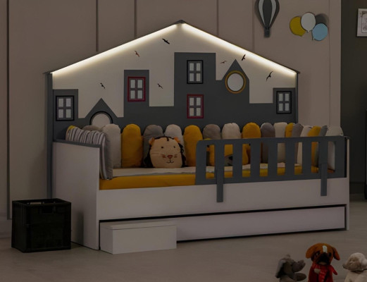 Struttura del letto Lettino Letto Camera dei bambini Mobili per la camera dei bambini Legno chiaro