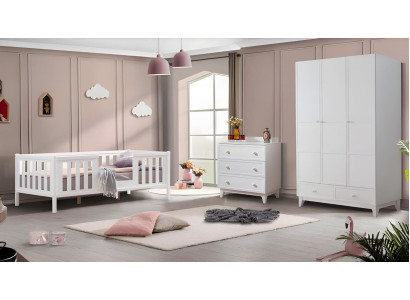 Telaio letto Lettino letto Letto Camera da letto Mobili per la camera dei bambini Bianco Legno nuovo