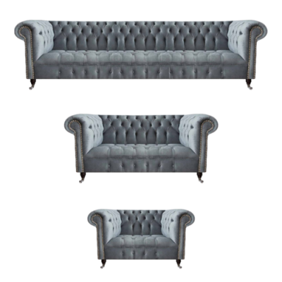 Soggiorno Chesterfield Mobili Divano 3 pezzi Nuovo Arredamento di lusso