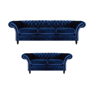 Soggiorno Divano a 2 posti blu Chesterfield divano a 2 posti Arredamento
