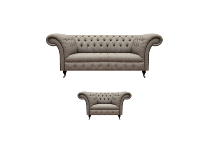 Completamente soggiorno divano set divano tre posti tessuto poltrona Chesterfield