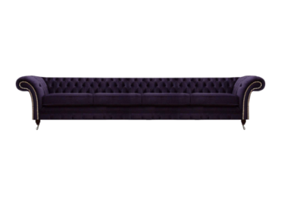 Tessuto imbottito viola Chesterfield soggiorno divano a 4 posti Polstermöbel