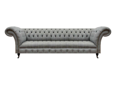 Soggiorno Lusso Grigio Divano Chesterfield Nuovo a Quattro Posti