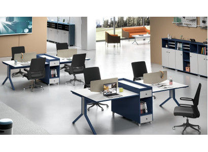 Tavolo Mobili per ufficio Arredamento Tavoli Call center 4 postazioni Scrivania
