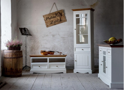 Mobile libreria Vetrina Country Casa Mobili Designer 3 pezzi Set Comò RTV Credenza in Legno