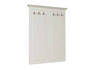 Stile rustico attaccapanni a parete in legno bianco per guardaroba. Nuovo.