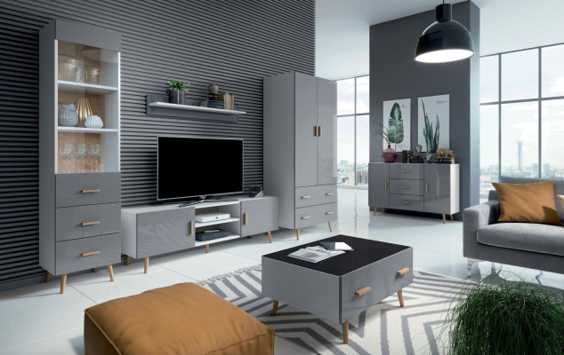 Mobile Brillo Mobile in legno Armadio Credenza Consolle Soggiorno Mobile alto Sideboard