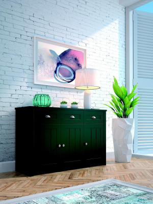 Casa di campagna Verde Comò in legno Credenza Armadio alto Comò Credenza.