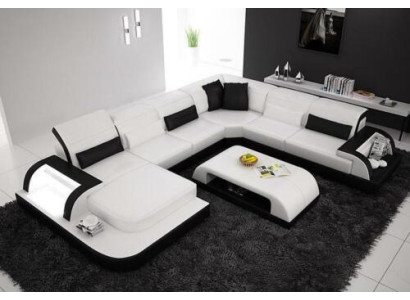 Soggiorno Extra Lusso Classe Divano d'angolo - Divani d'angolo in pelle