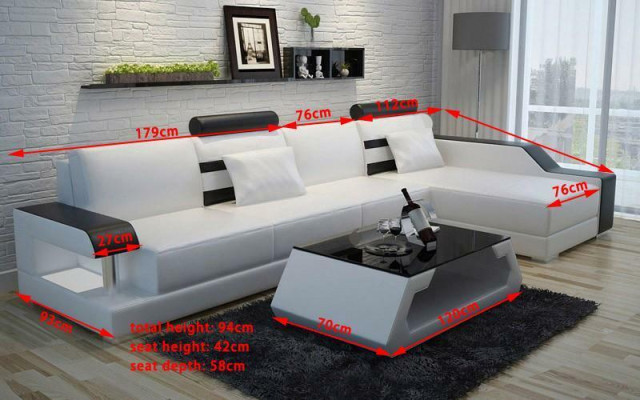 Soggiorno illuminato Divani angolari Set di divani Sedute Imbottite