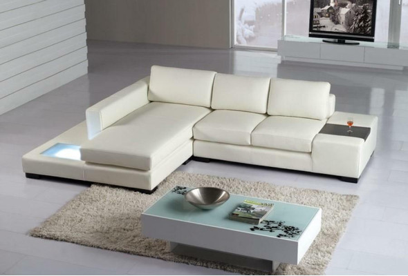 Divano ad angolo in pelle di design per arredamento L.
