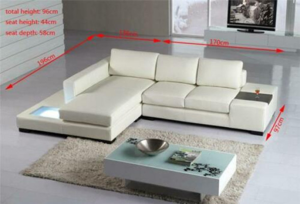 Divano ad angolo in pelle di design per arredamento L.