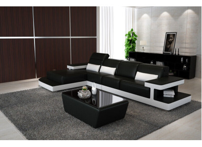 Pelle Divano moderno Salotto Decorazione Divano in pelle Set divani Divano a L-shape