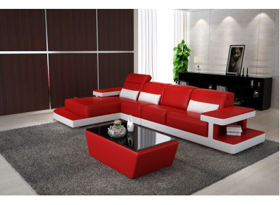 Pelle Divano moderno Salotto Decorazione Divano in pelle Set divani Divano a L-shape