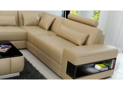 Divano ad angolo a L Sofa Divano Imbottito Divani ad angolo Salotto Divano in Pelle