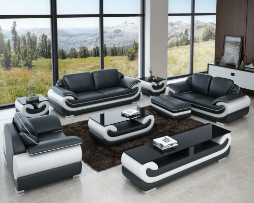 Set di divani 3+2+1 posti + pouf. Sofa set coperto divano letto.