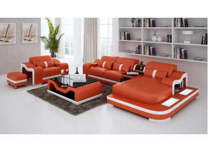Soggiorno divano angolare a forma di L Poltrona Set Di mobili Decorazioni Moderno Divano In pelle