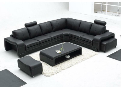 Set divano Angolo imbottito Salotto angolo Divano ad angolo Pouf