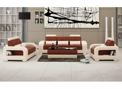 Moderni divani in pelle Divano Divanetto 3+2+1 Set di divani Design Sofa xlmoebel