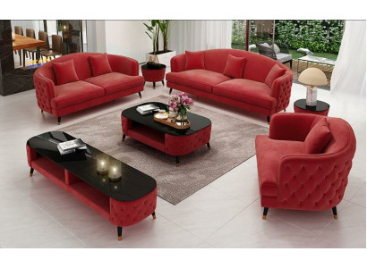 Set di divani di lusso con 3 posti divano divano imbottito set seduta sofà 321 set 3 pezzi.