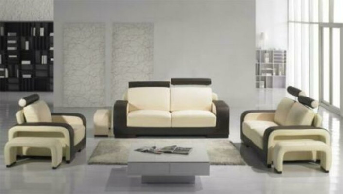 Set di divani design per divani in pelle 3-2-1 posti.