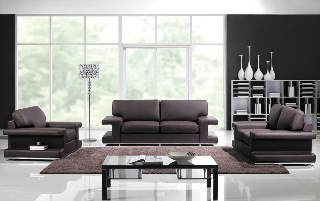 Divano in pelle salotto 3+2+1 set di divani design moderno.