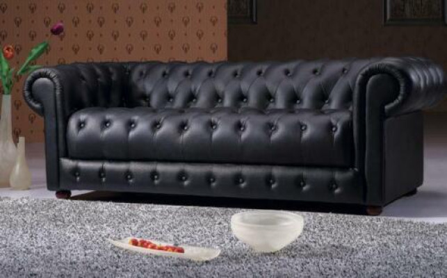 Divano in pelle Set di cuscini Poltrone Chesterfield Divano di design Divano Set