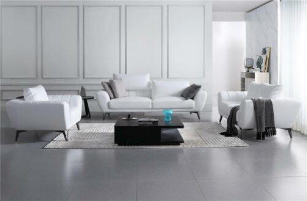 Set completo di divani in pelle - Mobili da soggiorno di design elegante