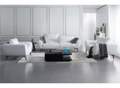 Set completo di divani in pelle - Mobili da soggiorno di design elegante