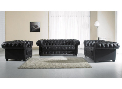 Chesterfield set di divani 3 posti design divano imbottito set di divani.