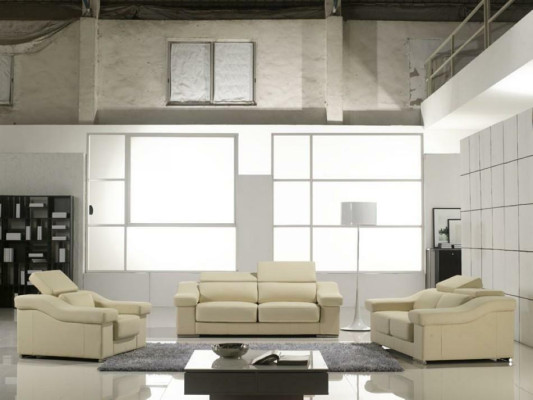 Set di divani design per il soggiorno 311, composti da divani in pelle.
