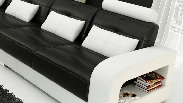 Divano ad angolo Sofa Divano in pelle Sedia d'angolo Set di mobili Imbottiti Salotto