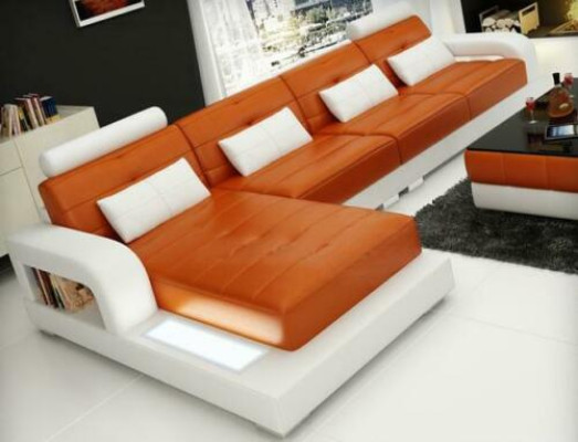 Divano ad angolo Sofa Divano in pelle Sedia d'angolo Set di mobili Imbottiti Salotto