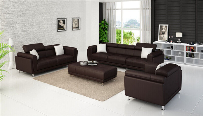 Design divani divani imbottiti 3 posti divano set in pelle divano