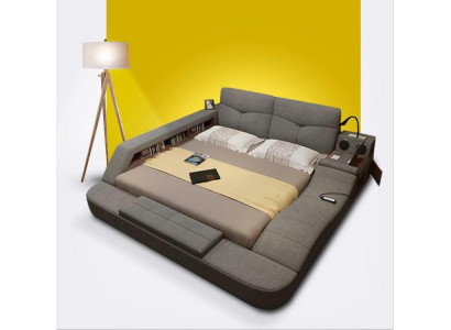 Lusso design in pelle Letti imbottiti matrimoniali Letto moderno Decorazione matrimoniale Esclusiva
