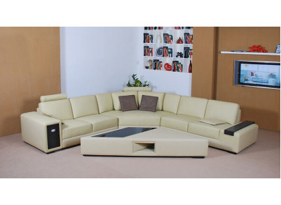 Divano design divano angolare con poggiapiedi imbottito insieme soggiorno
