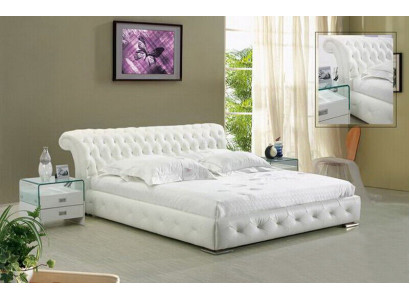 Design in pelle per letti imbottiti di lusso per camere doppie d'albergo.