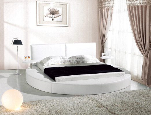 Letto rotondo Letti design rotondi in pelle Doppio telaio hotel di lusso per dormire